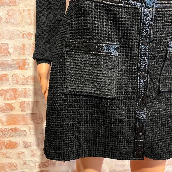 MAJE Jinili Black Tweed Button Front Skirt SZ40(L) - Picture 5 of 8